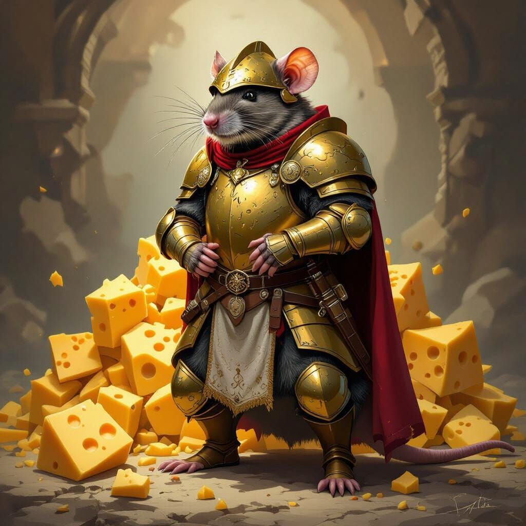 Rat Paladin Guarding Cheese Mountain