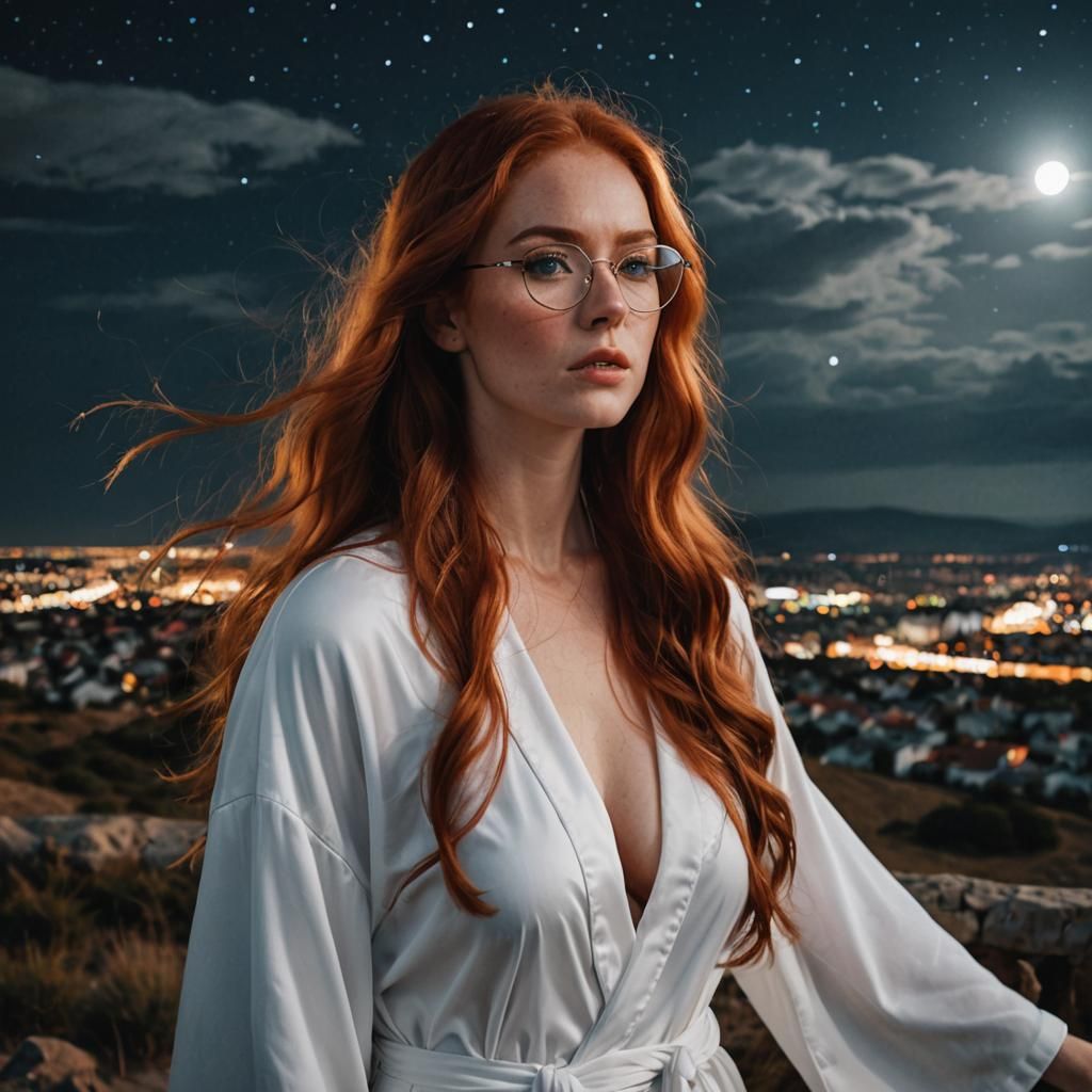 Stunning Portrait of Redhead in a Menacing Landscape