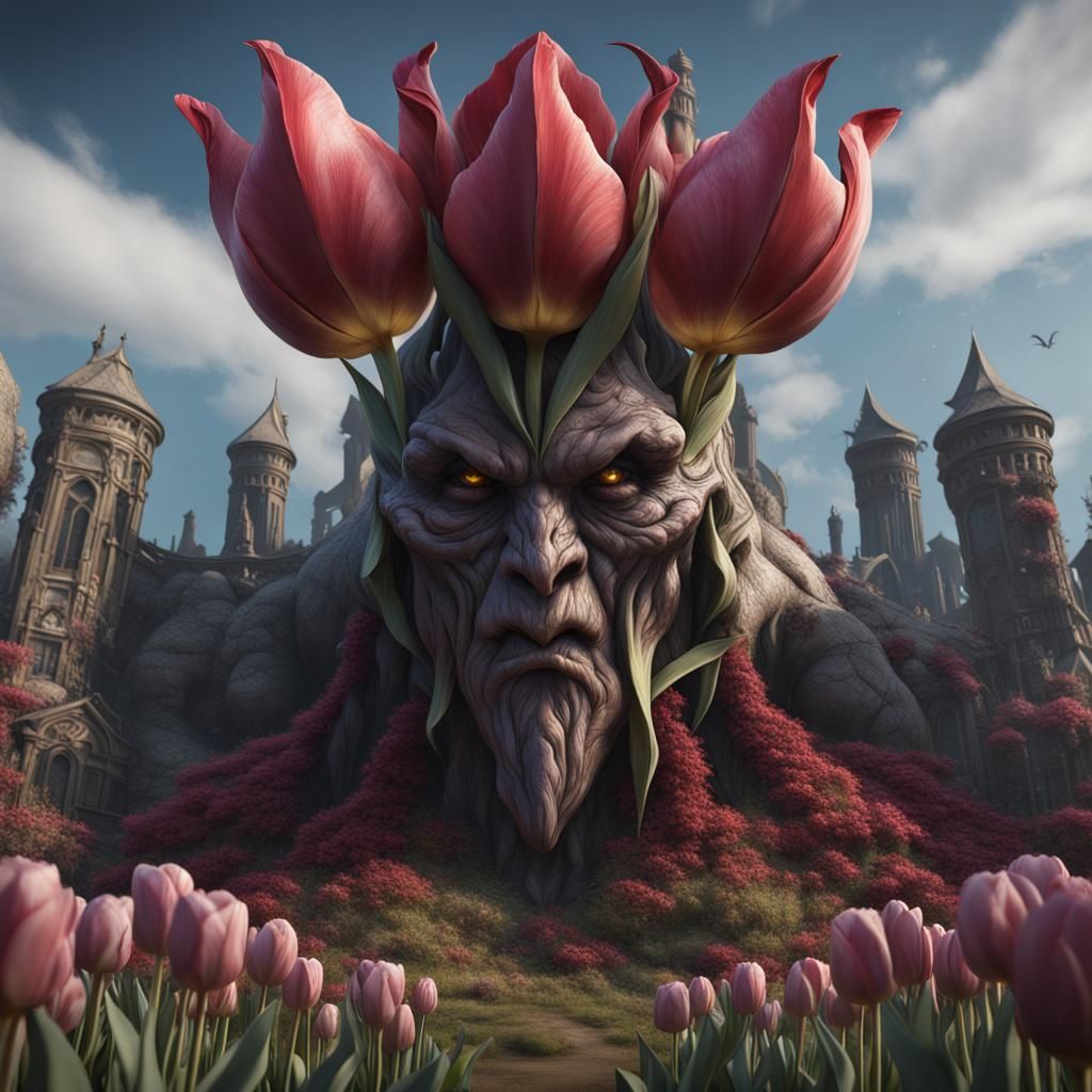 Fantastical Tulip Golem Concept Art