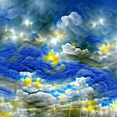 Starry Night Sky with Heavenly Sunshine