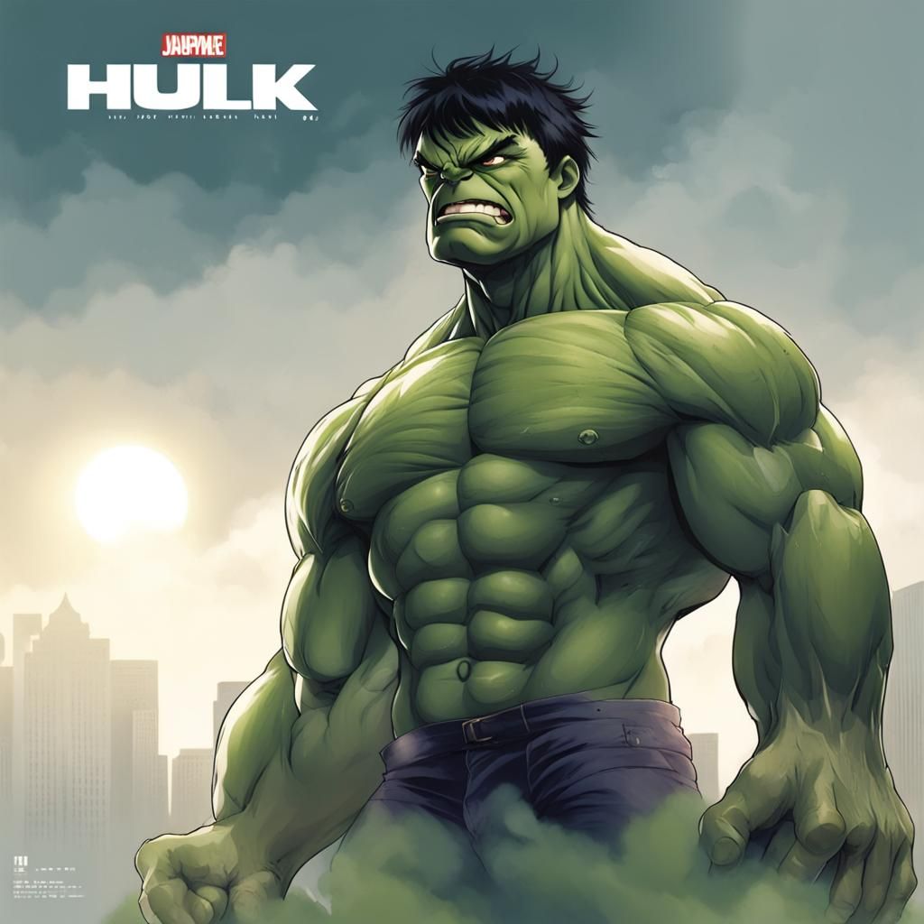 Anime-Style Hulk Illustration