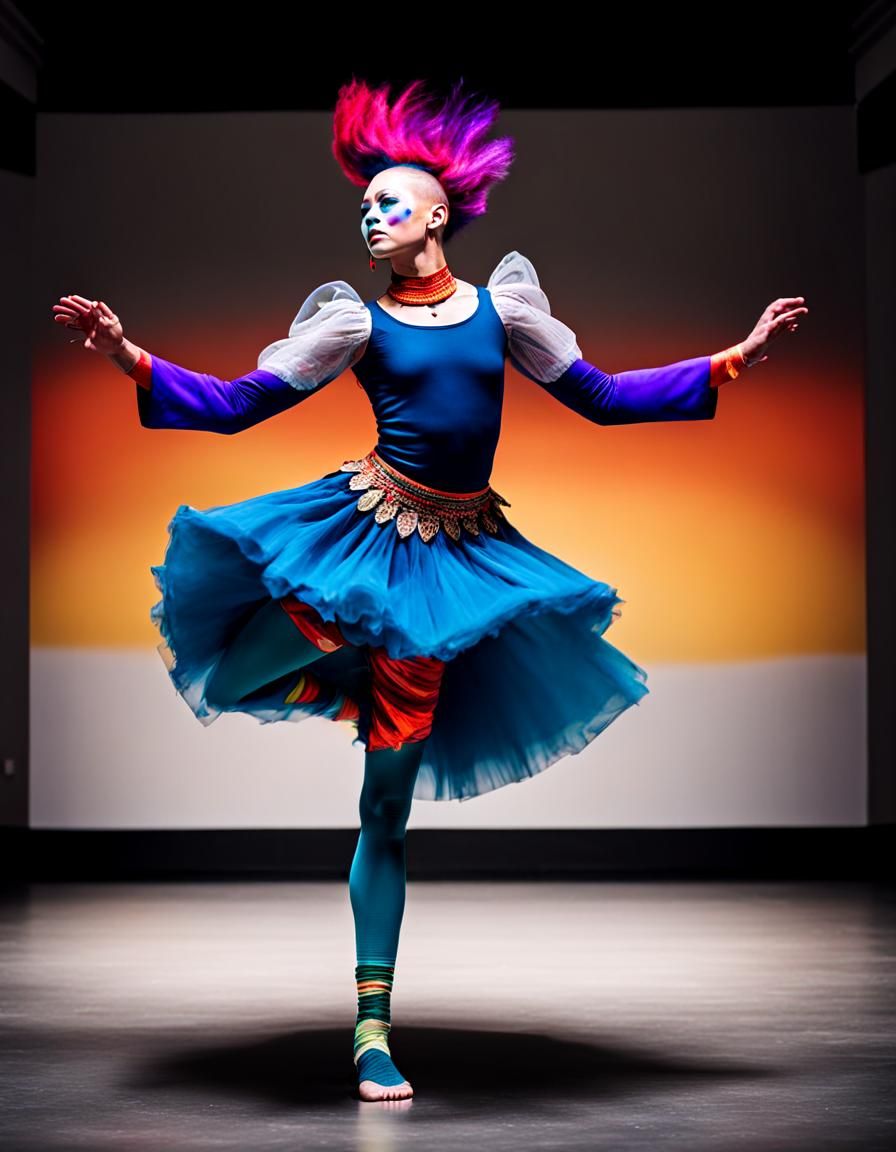Powerful One-Legged Dancer in Cinematic Colors