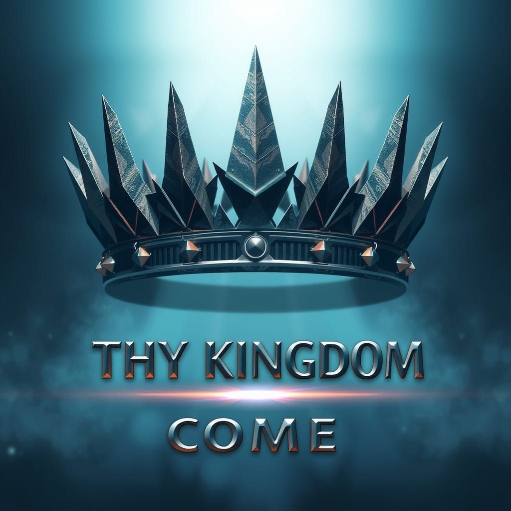 Ethereal Modern Crown with Geometric Silhouette and Metallic...