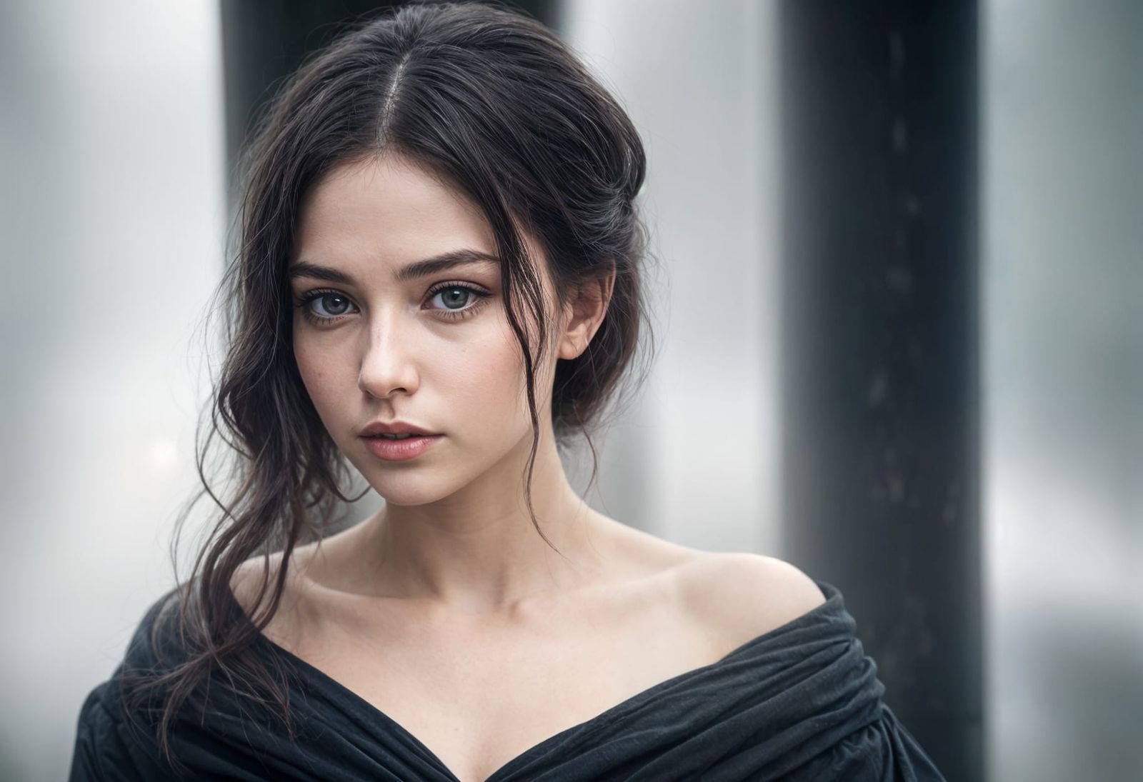 Lady in Enchanted Forest Landscape