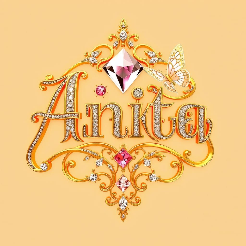 Opulent Art Nouveau Emblem with Diamonds in 3D Render