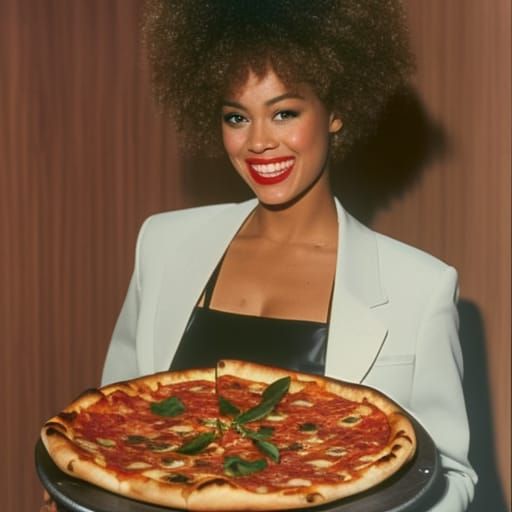 "90s Businesswoman Out For Pizza"