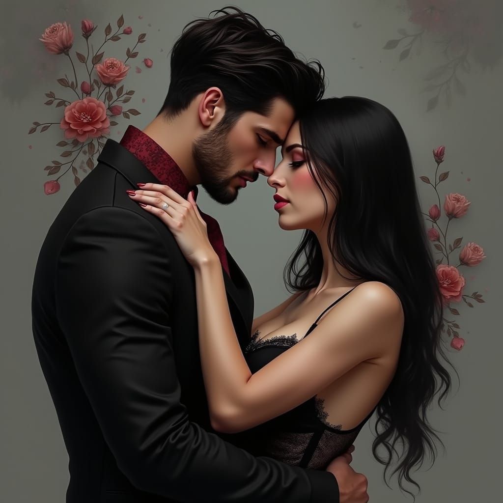 Sensual Digital Portrait in Dark Romantic Style