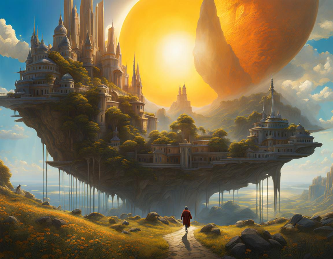 Surreal Sun Emerges: Detailed Matte Painting