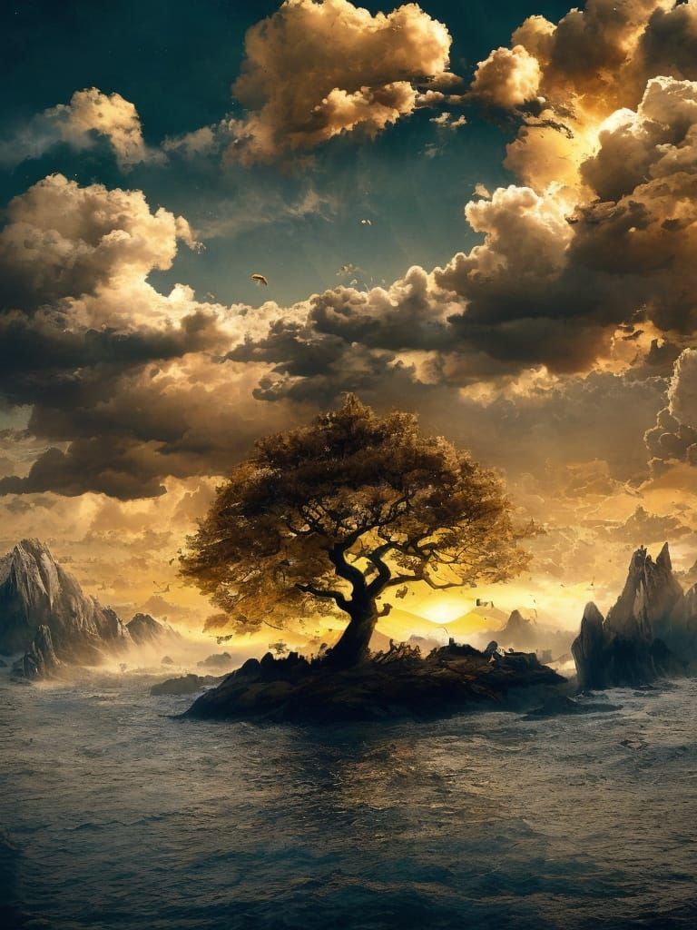 Bedouin on Camel at Sunset in Cinematic Style