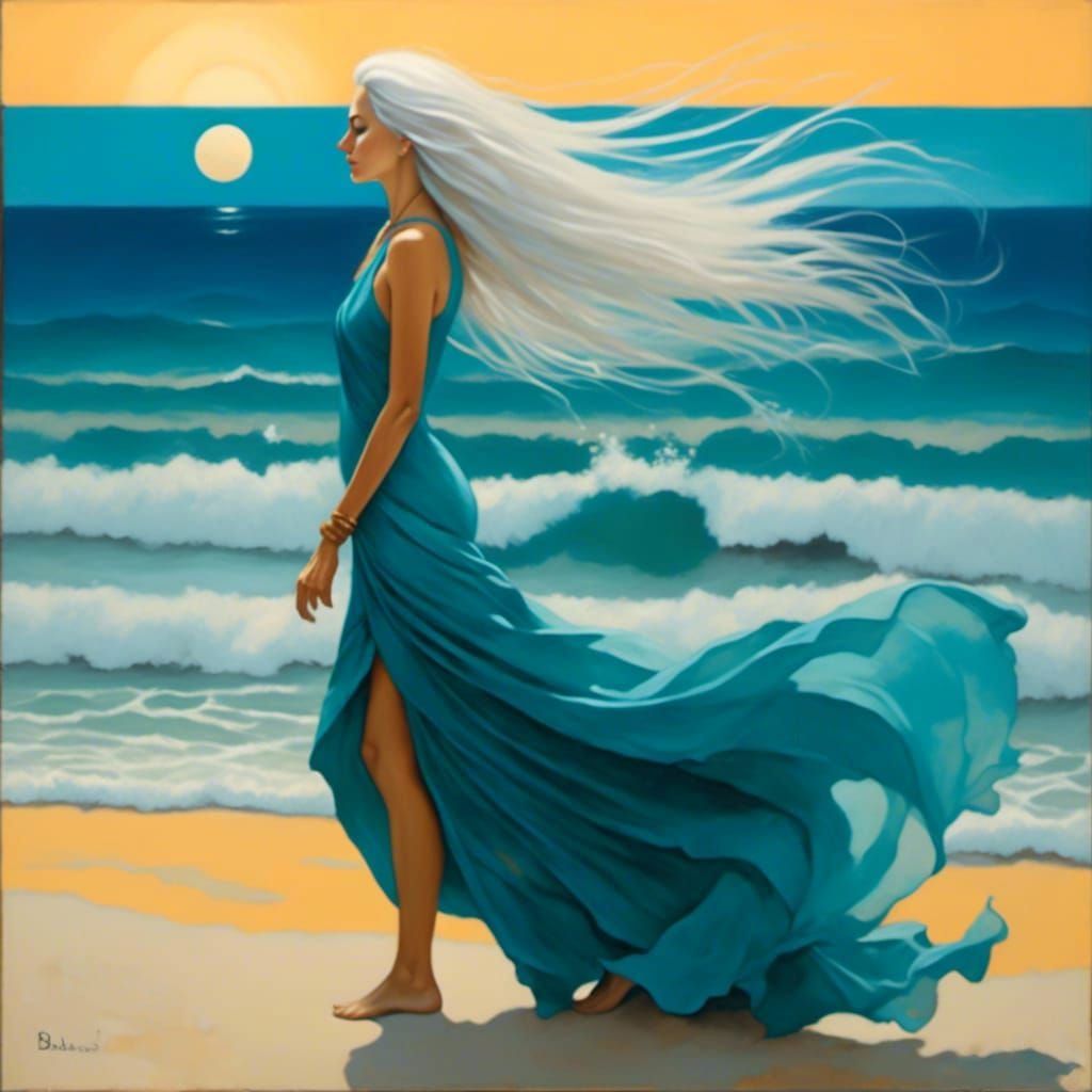 Sunset Beach Walk: Serene Coastal Photograph