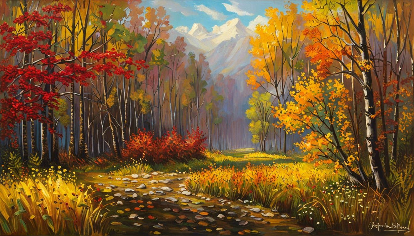 Hunter in Autumn Alaska: Hyperrealistic Oil Painting