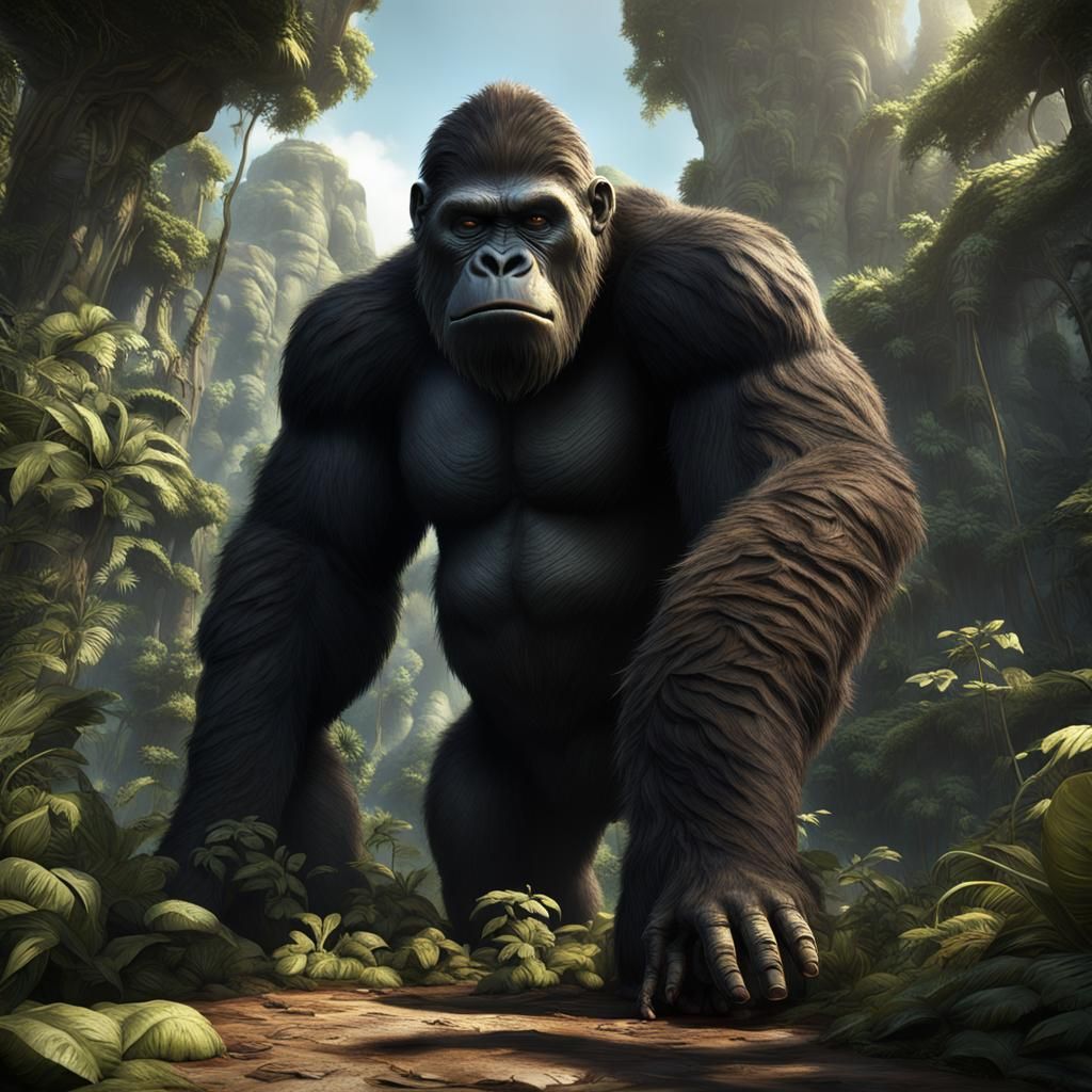 Colossal King Kong Reigns in Uncharted Jungle