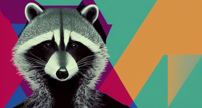 Post-Apocalyptic Raccoon Girl in Pop Art Style