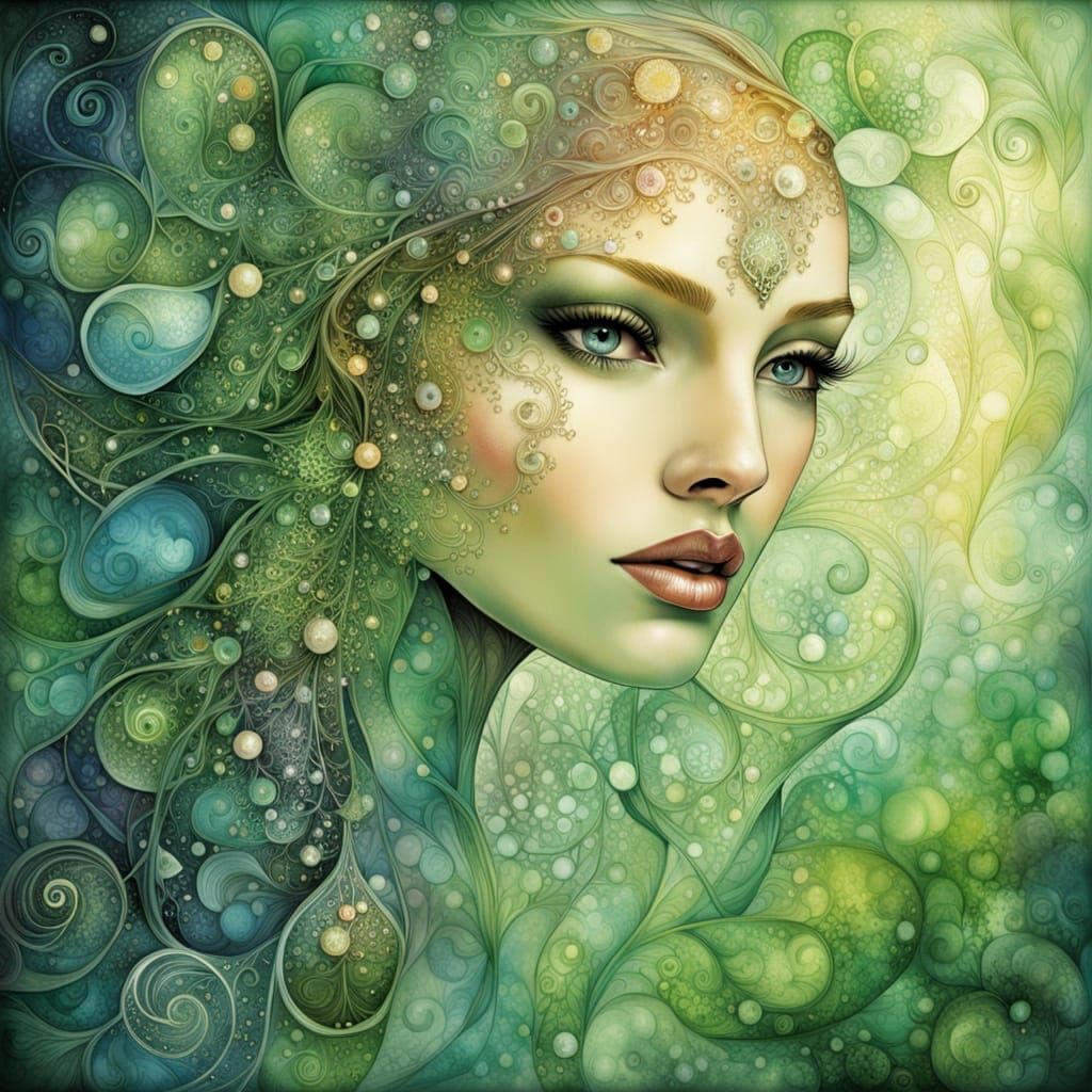 Ethereal Eco Castle with Luminous Humanoid and Whimsical Cre...