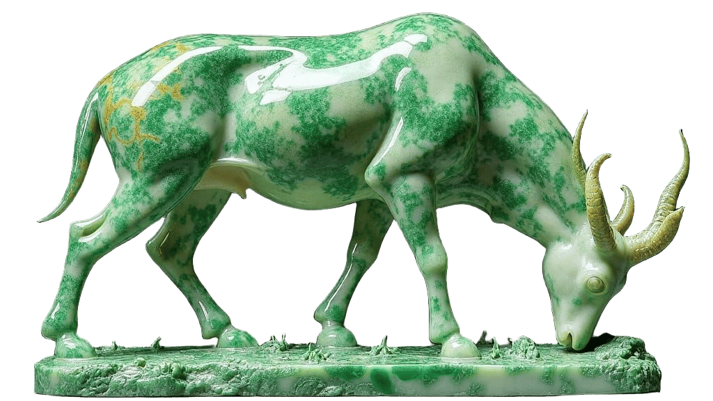 Jade Antelope Sculpture Inspired by Rodin's Style