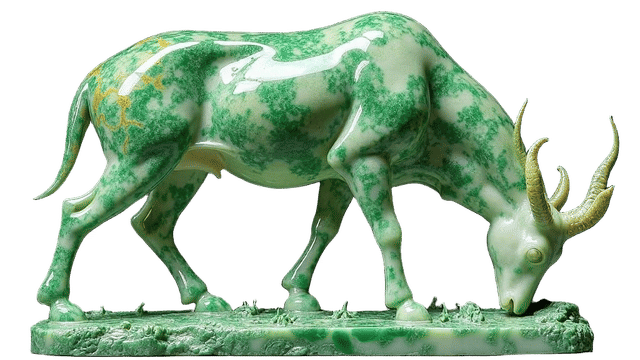 Jade Antelope Sculpture Inspired by Rodin's Style - AI Art