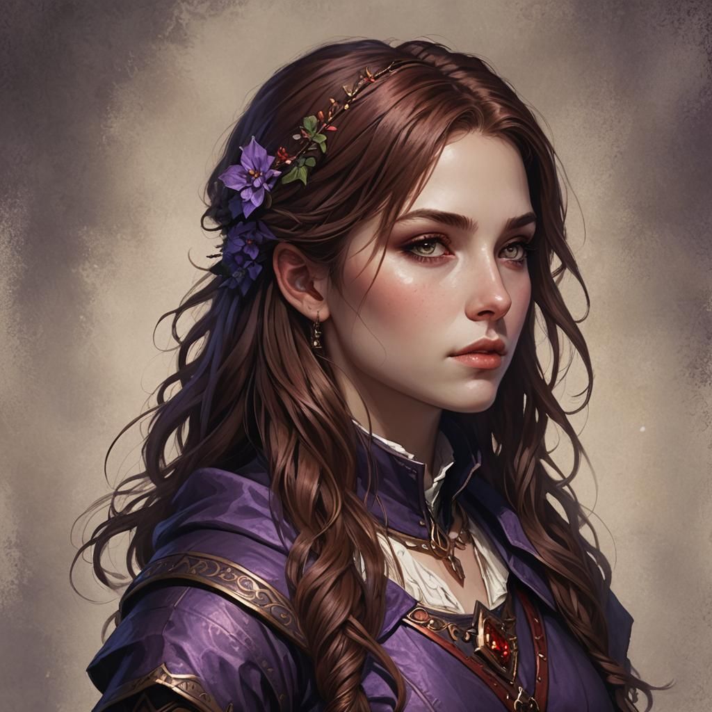 Renaissance Innkeeper Warlock with Purple Eyes