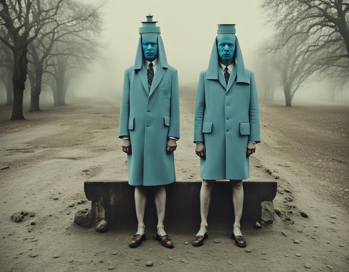 Dystopian Blue Figures in Surreal Photography Style