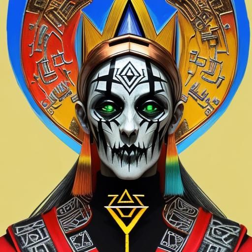 Colorful Cyrillic Calligraphy with Geometric Accents