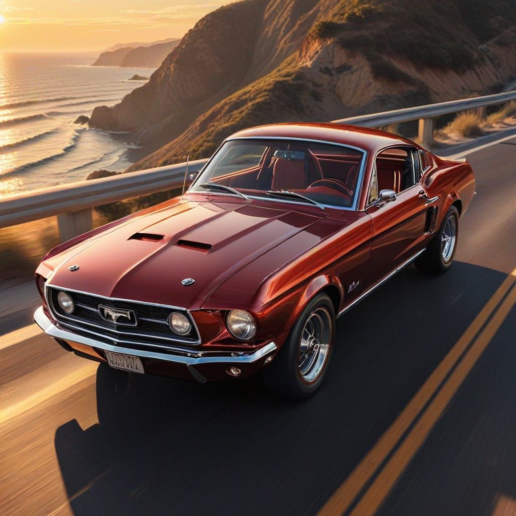 1967 Ford Mustang GT Fastback at Sunset