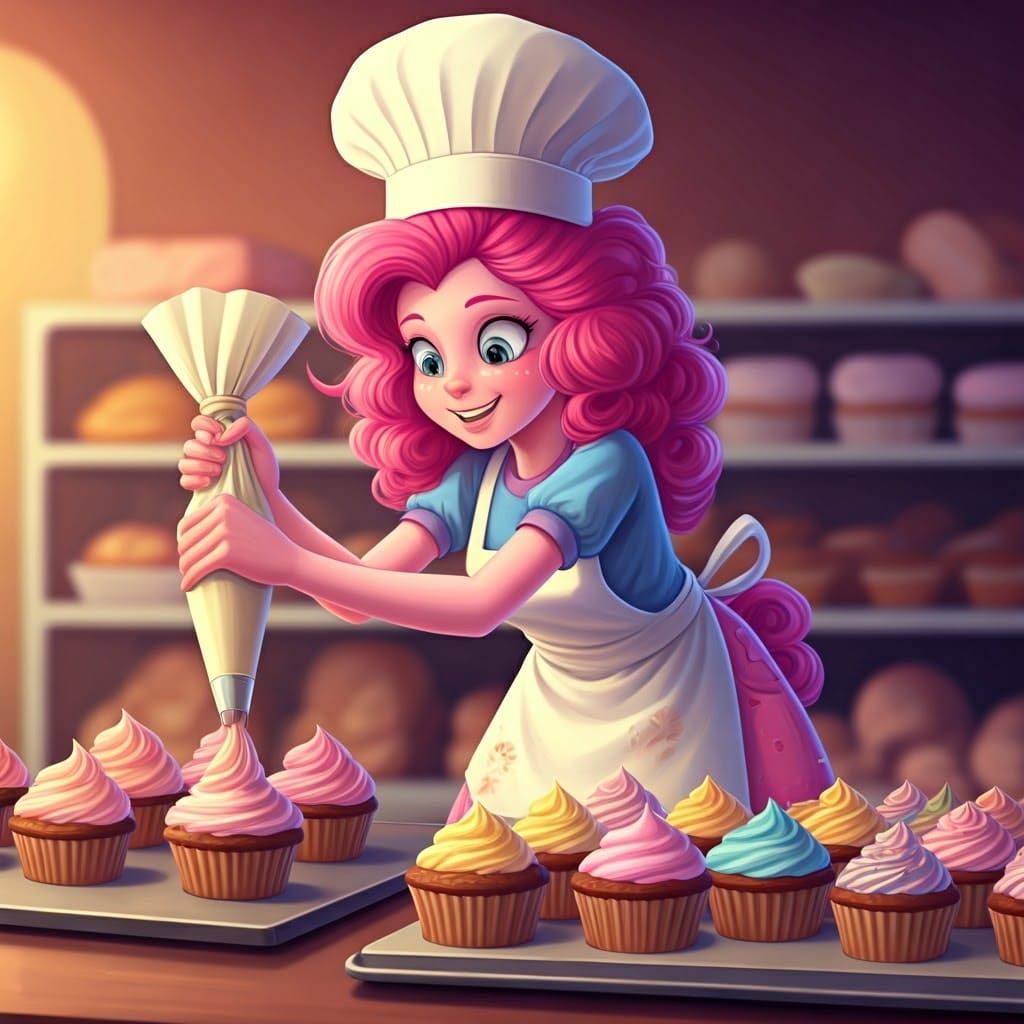 Pinkie Pie as Human Baker, Digital Painting
