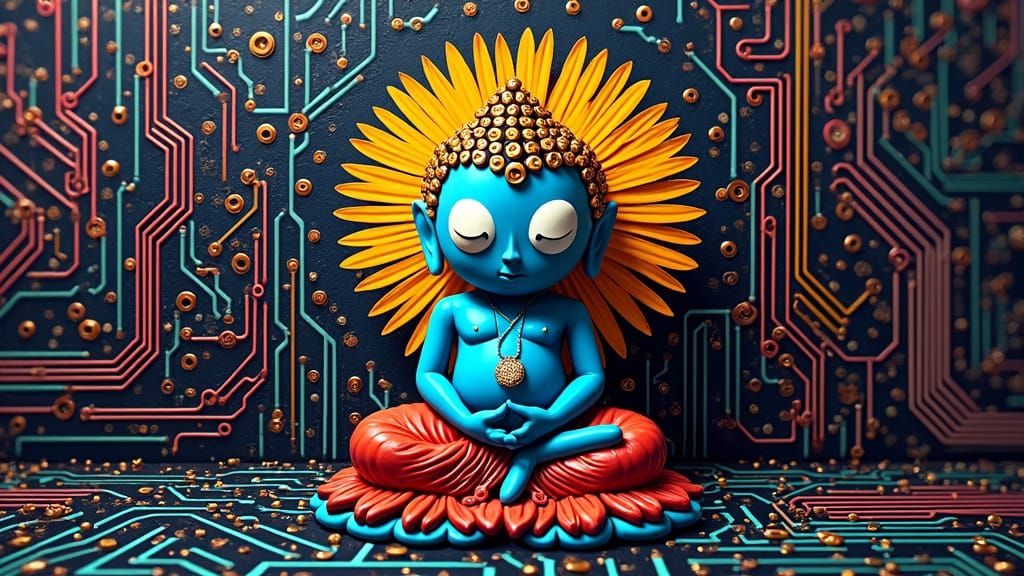Cybernetic Banana Buddha Minion in 3D