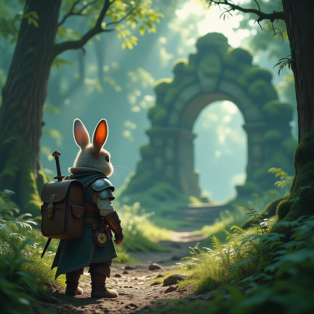 Rabbit Adventurer at Ancient Forest Edge