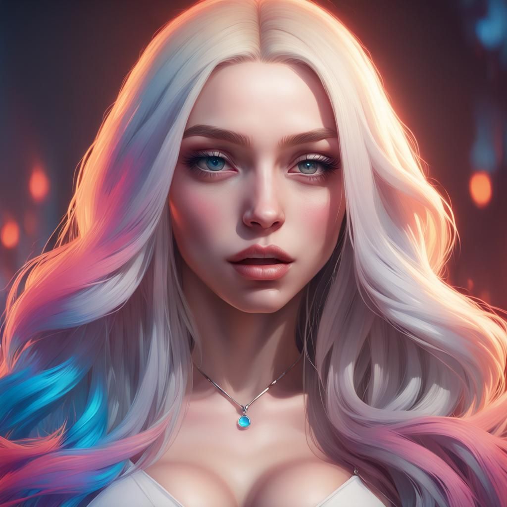 Hyperdetailed Portrait of Ava Max in Digital Art Style