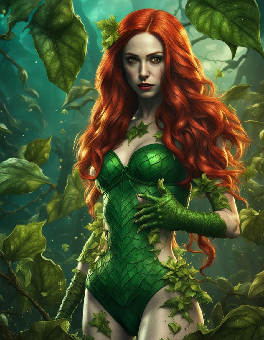 Karen Gillan as Poison Ivy: Detailed Digital Art