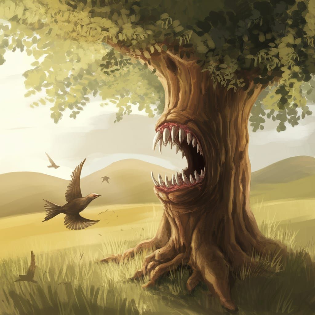 Tree in Deceptive Disguise Reveals Hidden Hunger in Sunny Me...