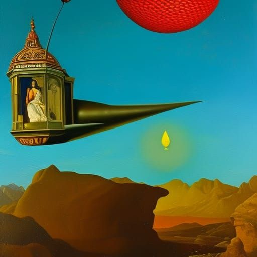 Lucy in Diamonds, Surreal Oil Painting