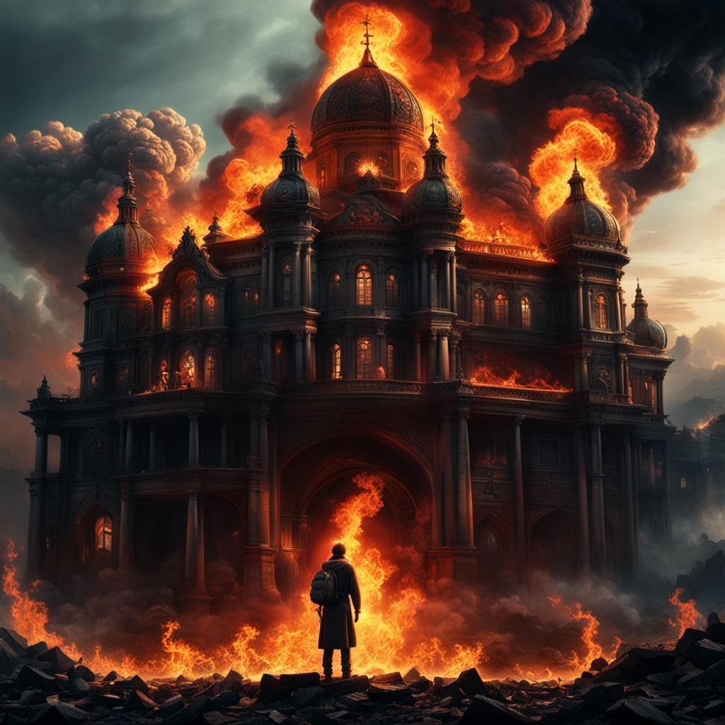 Epic Digital Matte Painting of Burning Love