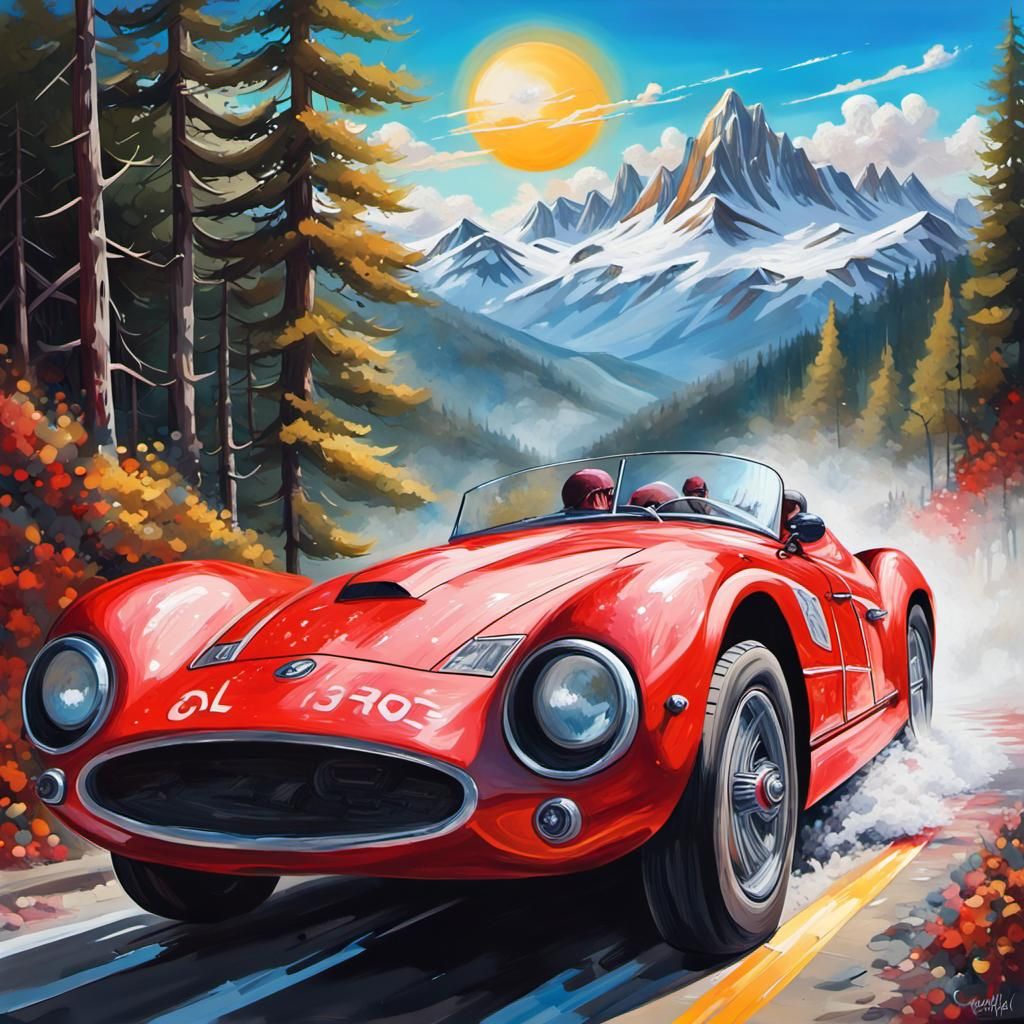 Red Barchetta and Air Car Race: Graffiti Art
