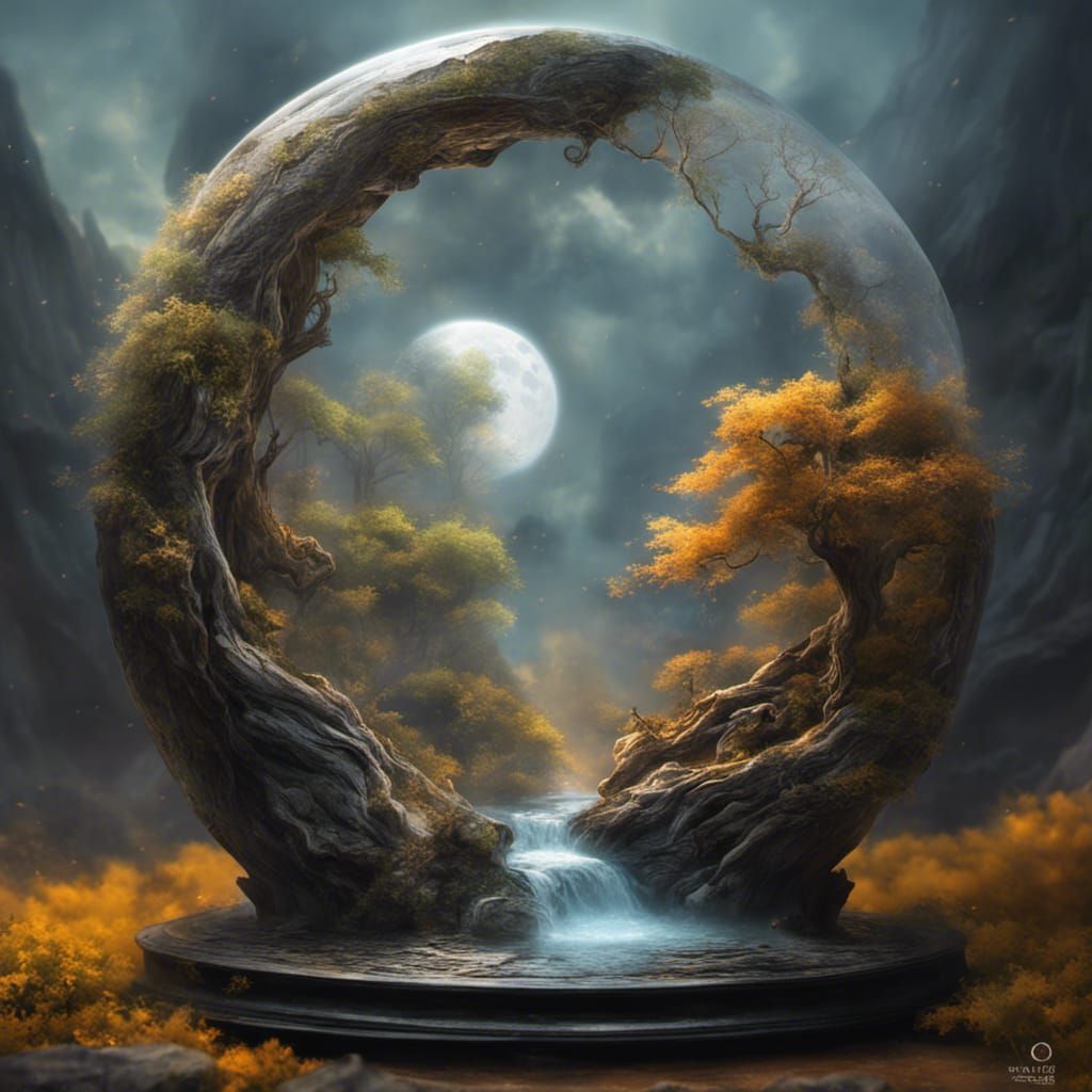 Yin and Yang Four Seasons Fantasy Art
