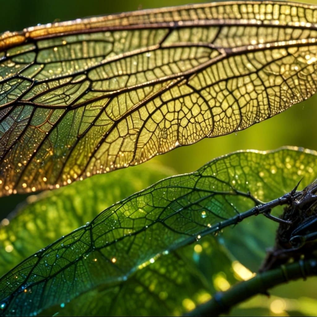 Cells of Enchantment, Dragonfly Wing and Leaf