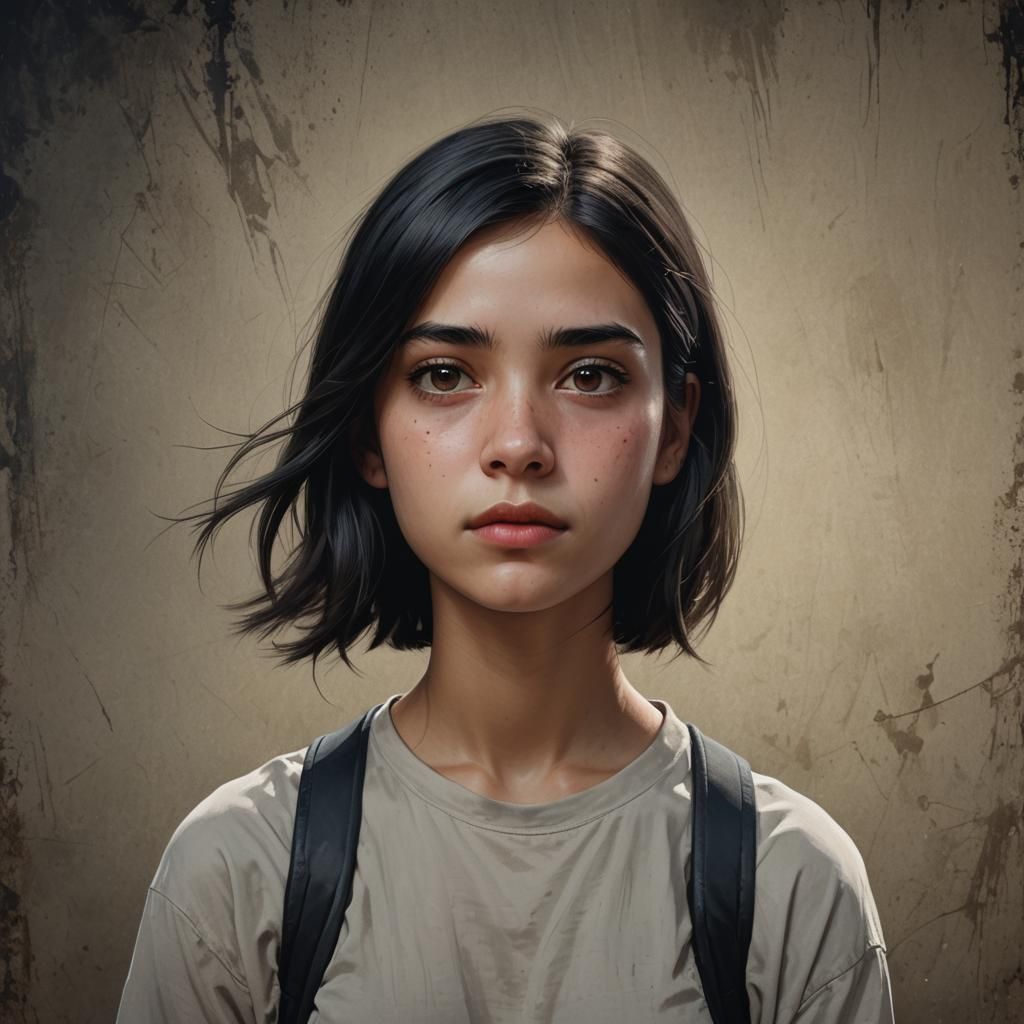 Hyperrealistic Portrait of a Sad Transgender Girl