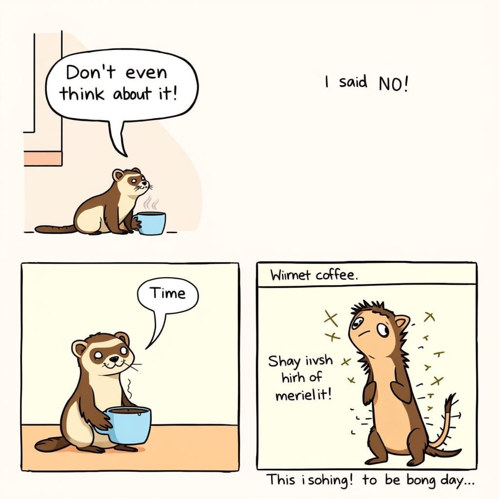 Mischief in the Kitchen: A Ferret's Coffee Heist