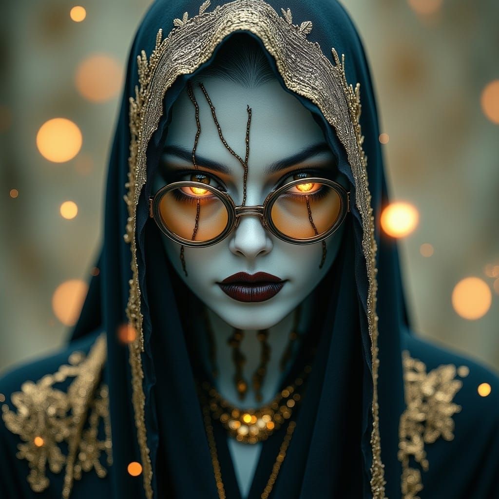 Scholar in Augmented Reality with Glowing Eyes