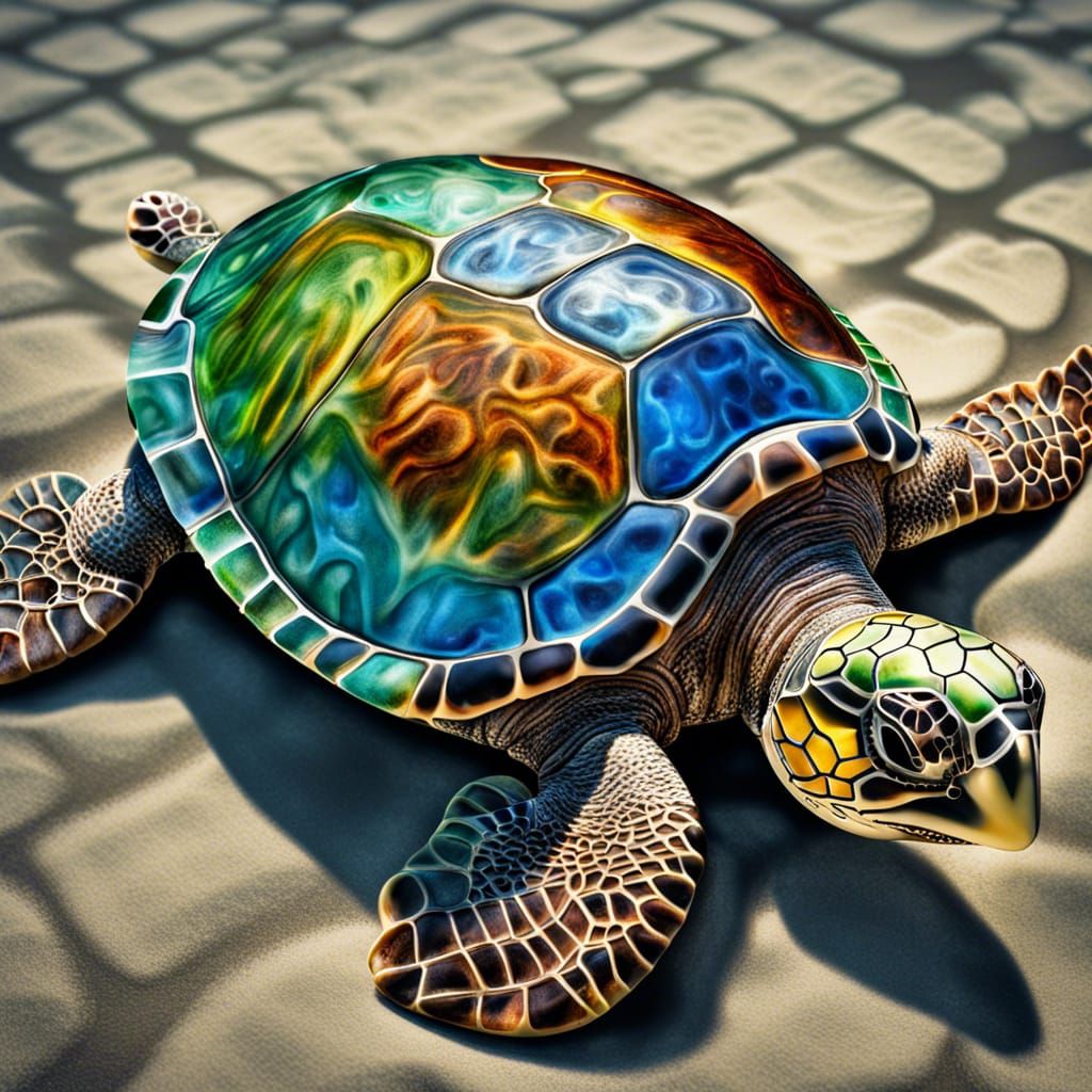 Recycled glass Sea Turtle