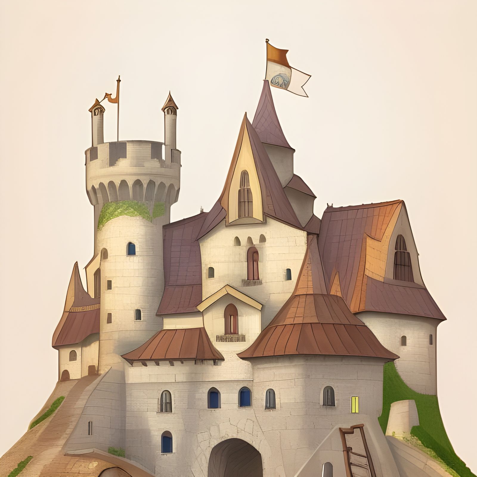Illuminated Manuscript Castle: Storybook Illustration