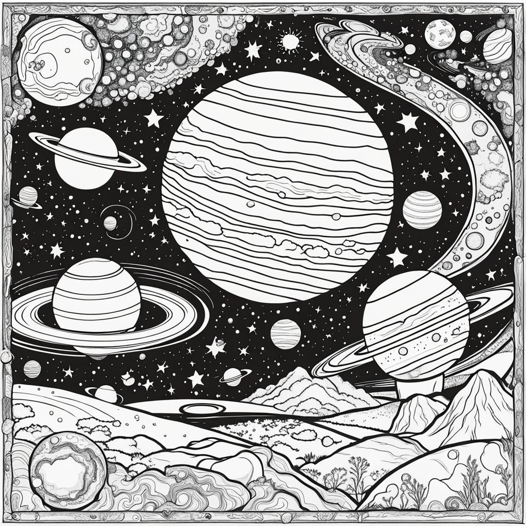 Planets Coloring Page for Children