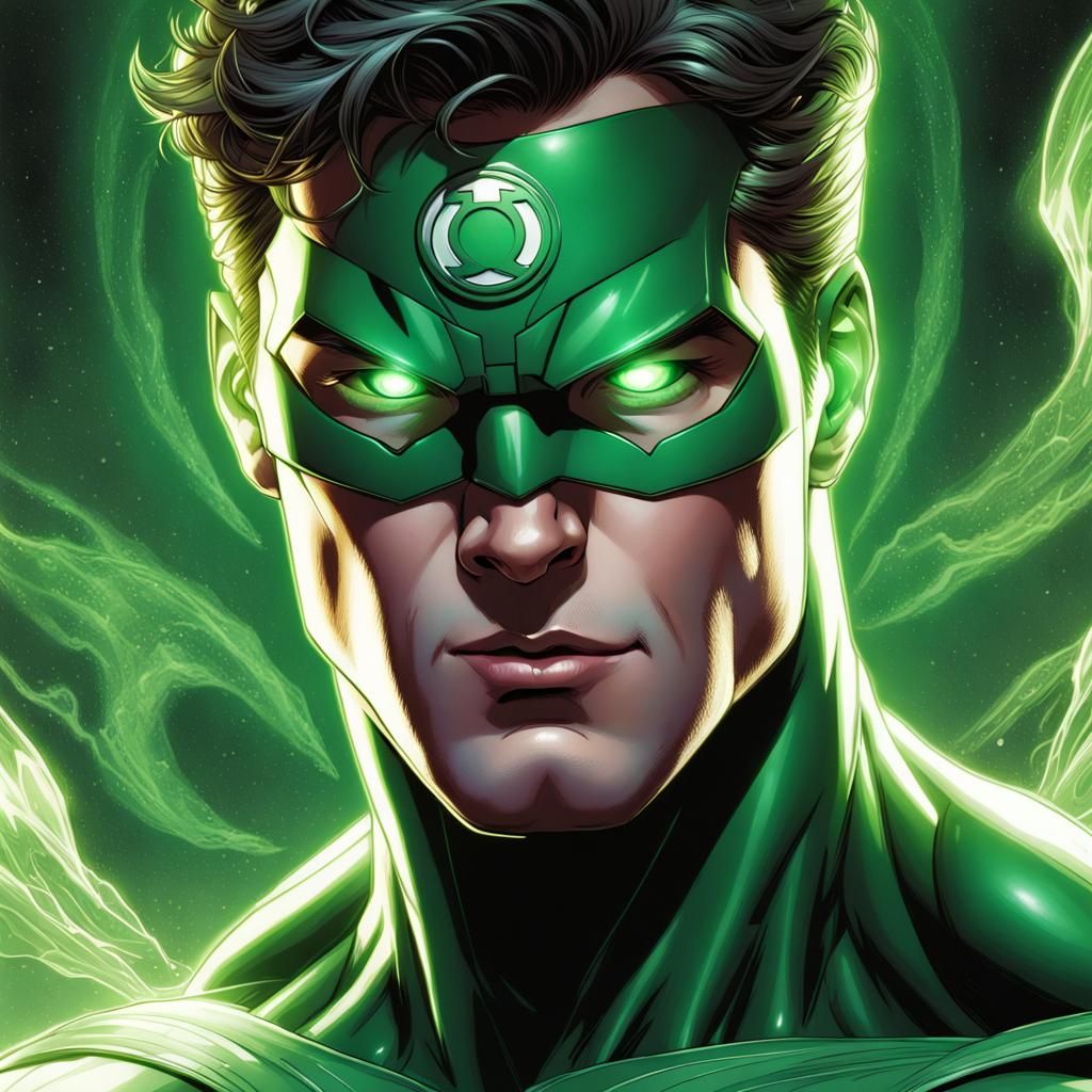 Hal Jordan Green Lantern Comic Book Portrait