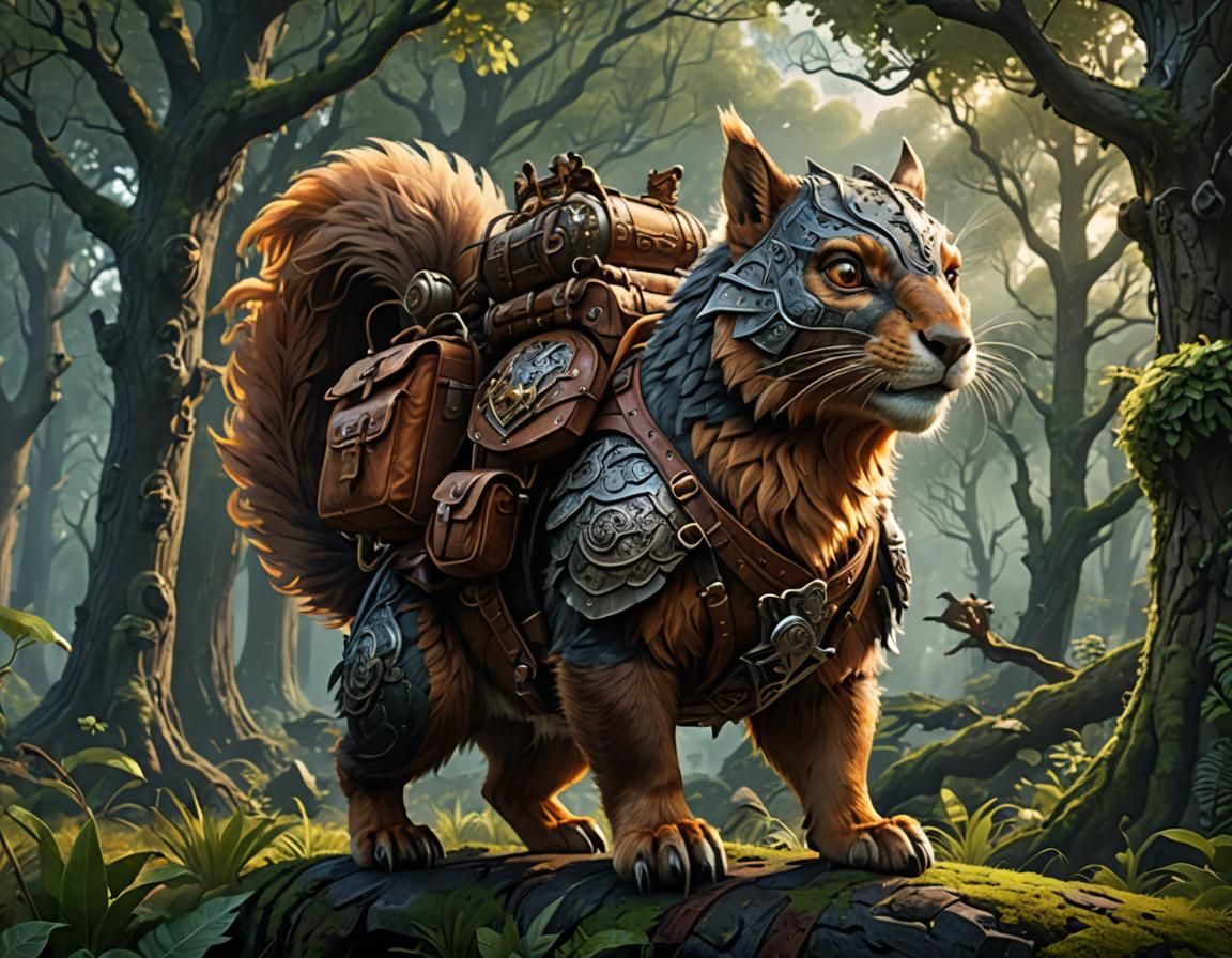 Epic Giant Squirrel Illustration for RPG