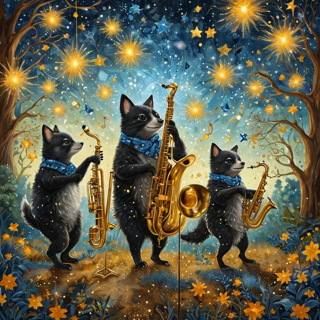 Three saxofones