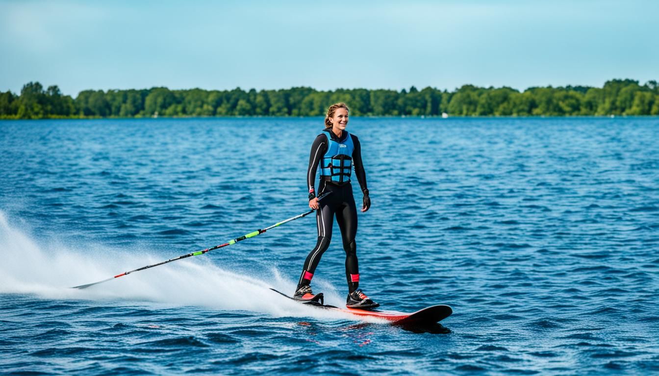 Woman Water Skiing Without a Boat