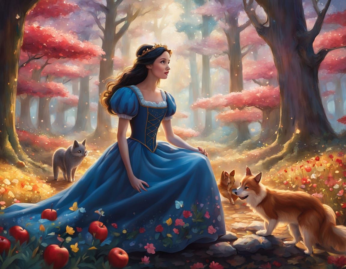 Whimsical Fairy Tale Gathering in a Sun-Drenched Forest