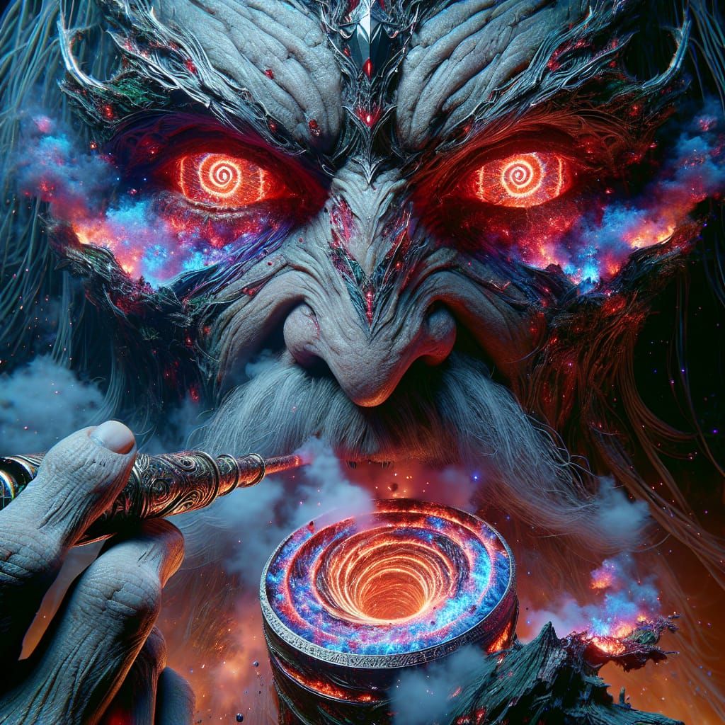 Fantasy Villain's Gigabong: An 8K Matte Painting