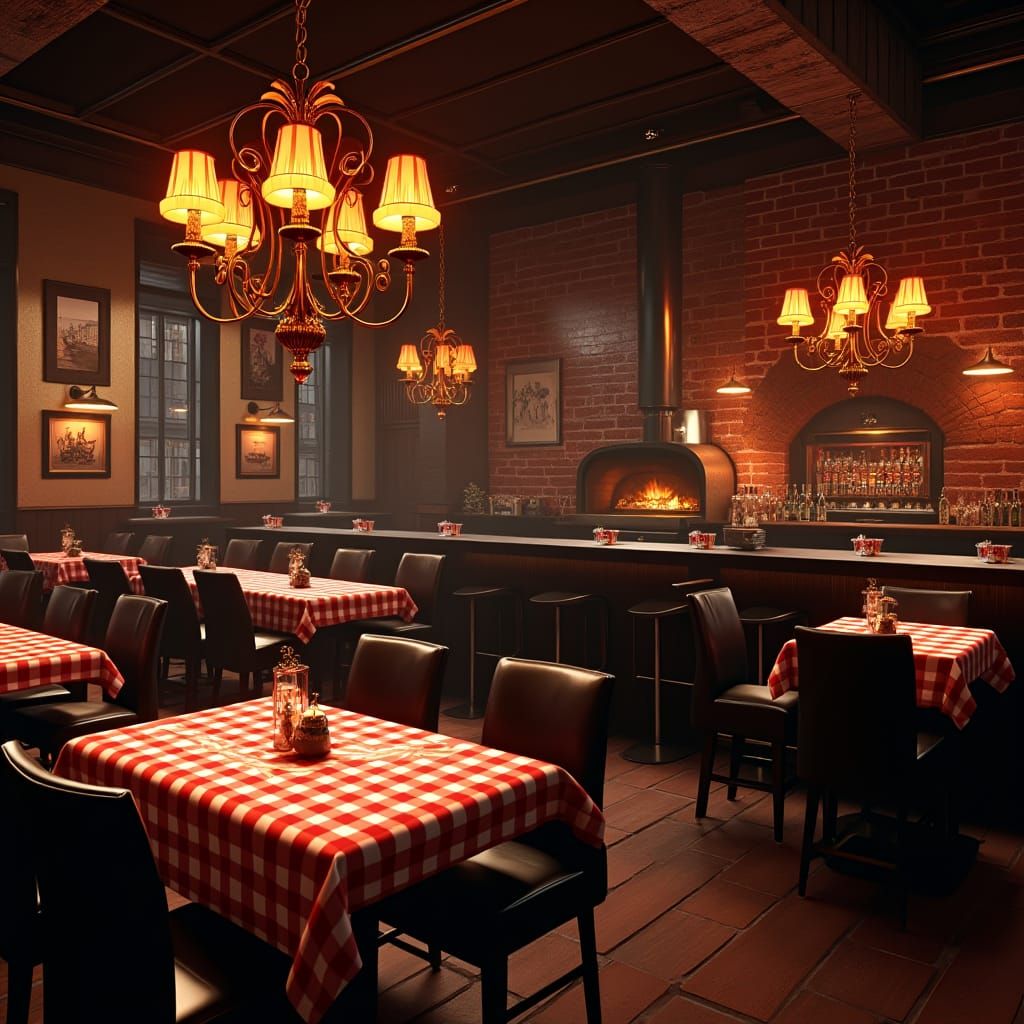 Rat Pack Pizzeria with Wine Bar: Matte Painting