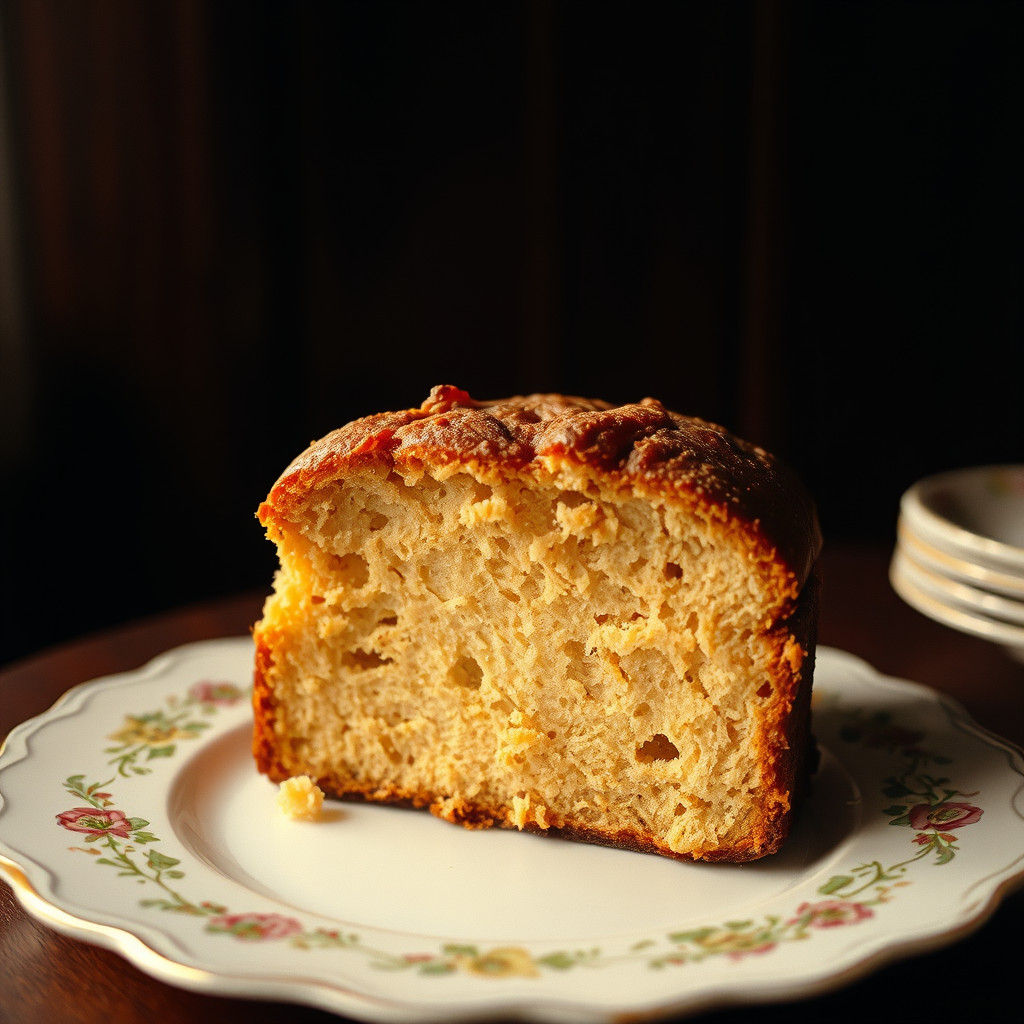 Cinematic Panettone Still Life on China Plate