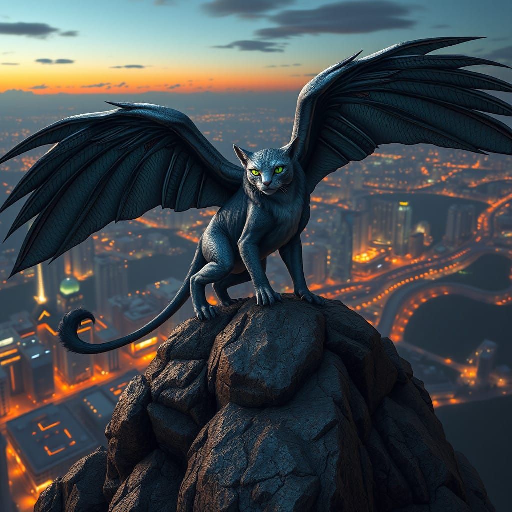 Majestic Aeropex Soars Above a Modern Cityscape in Iridescen...